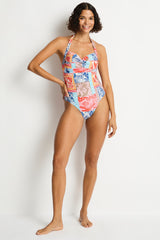 Coco Island Twist Front Halter One Piece / Sea Level