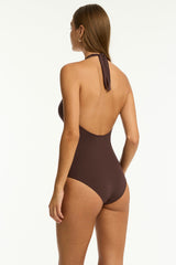Essentials Edit Keyhole Halter One Piece / Sea Level