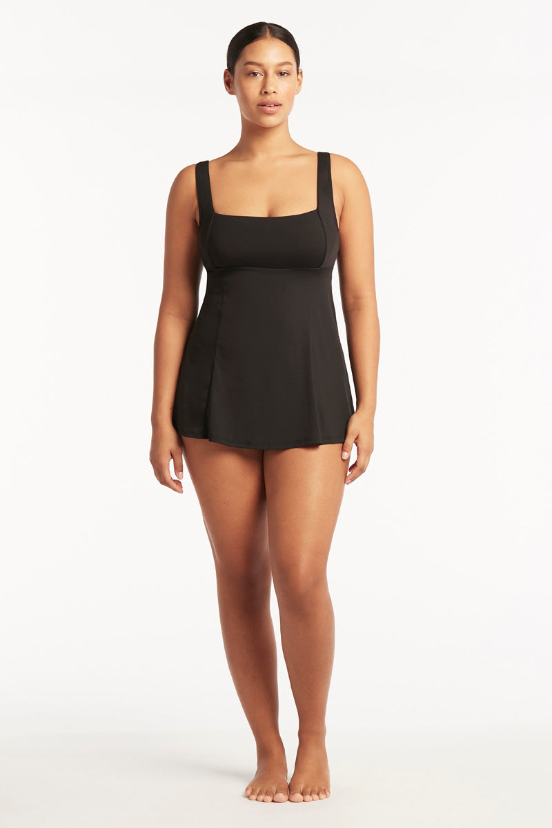 Eco Essentials Square Neck Tummy Control Swim Dress / Sea Level