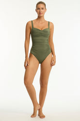 Eco Essentials Twist Front One Piece / Sea Level