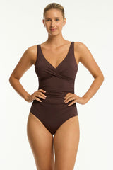 Essentials Edit Cross Front One Piece / Sea Level