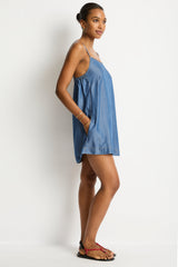 Denim Surf Shift Short Dress / Sea Level