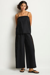 Shore Linen Panelled Shift Cami Top / Sea Level