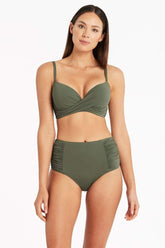 Eco Essentials Cross Front Moulded Cup Bra / Sea Level