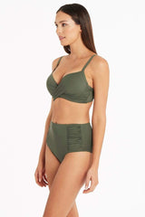 Eco Essentials Cross Front Moulded Cup Bra / Sea Level