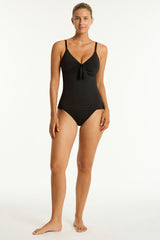 Essentials Edit Tie Front DD/E Tankini / Sea Level