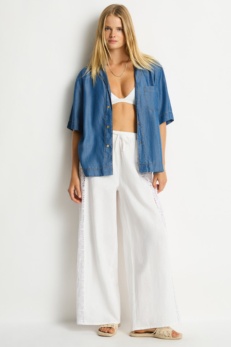 Shore Linen Panelled Beach Pant / Sea Level