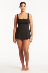 Eco Essentials Square Neck Tummy Control Swim Dress / Sea Level