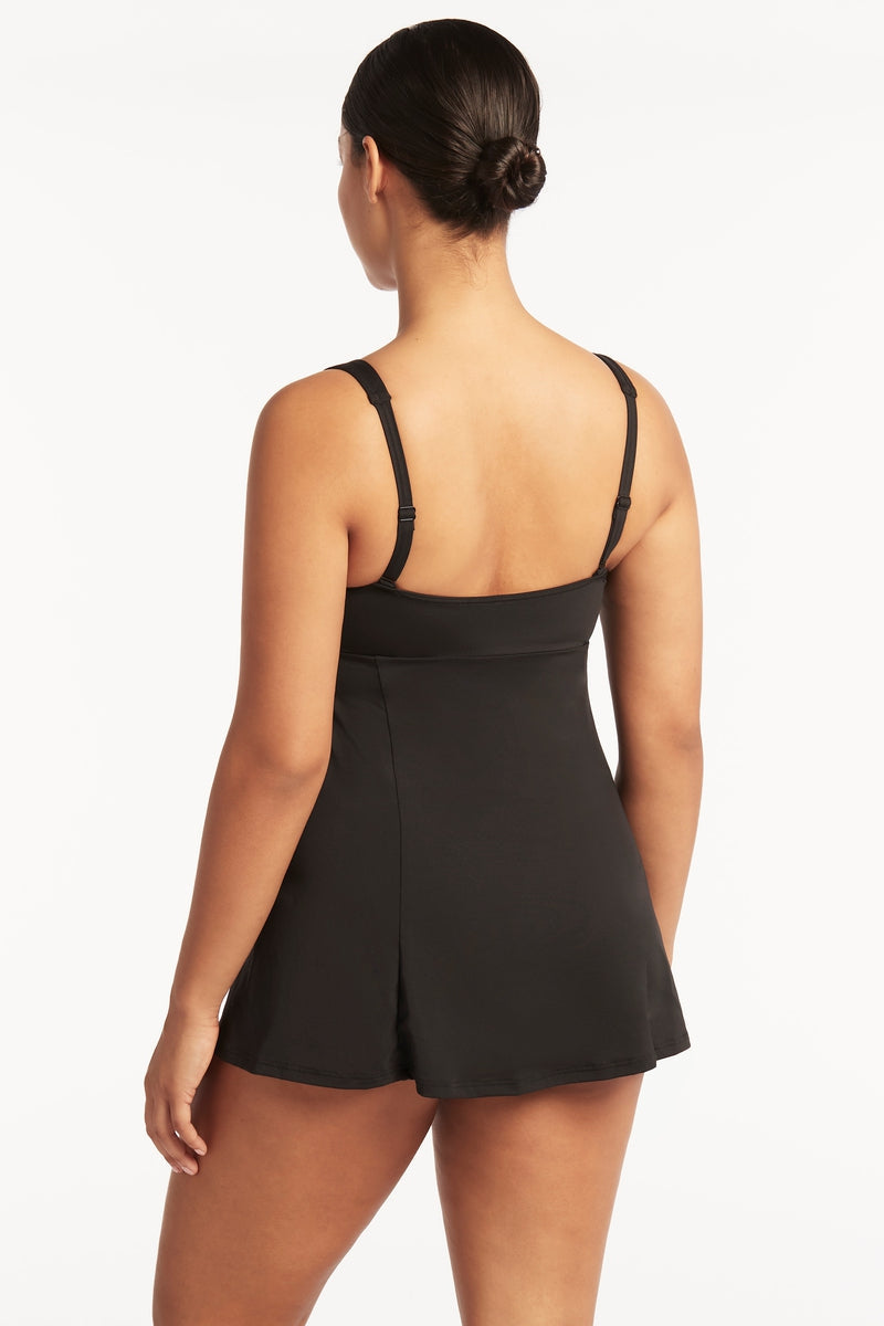 Eco Essentials Square Neck Tummy Control Swim Dress / Sea Level