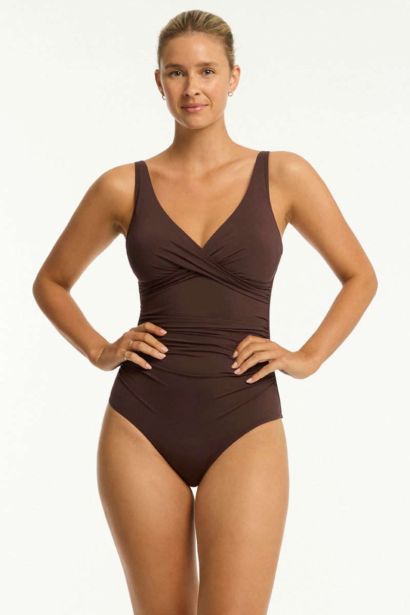 Essentials Edit Cross Front One Piece / Sea Level
