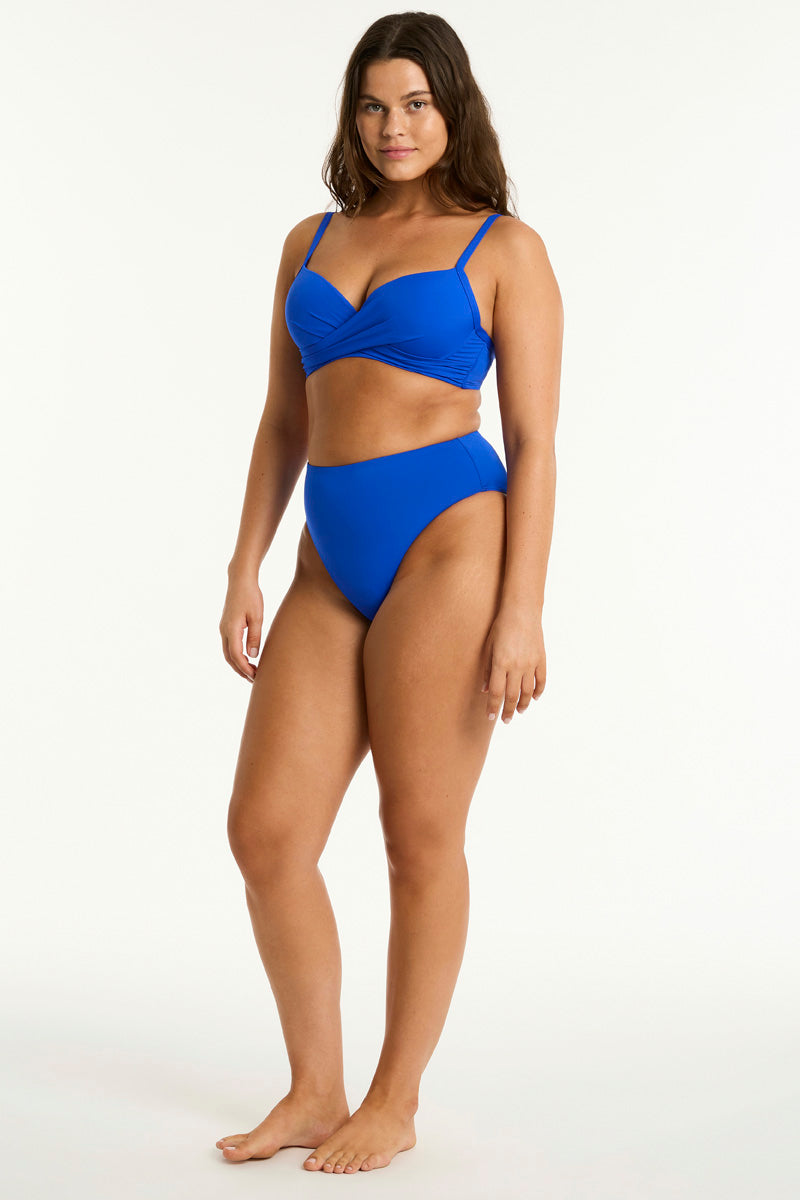Eco Essentials Cross Front Moulded Cup Bra / Sea Level