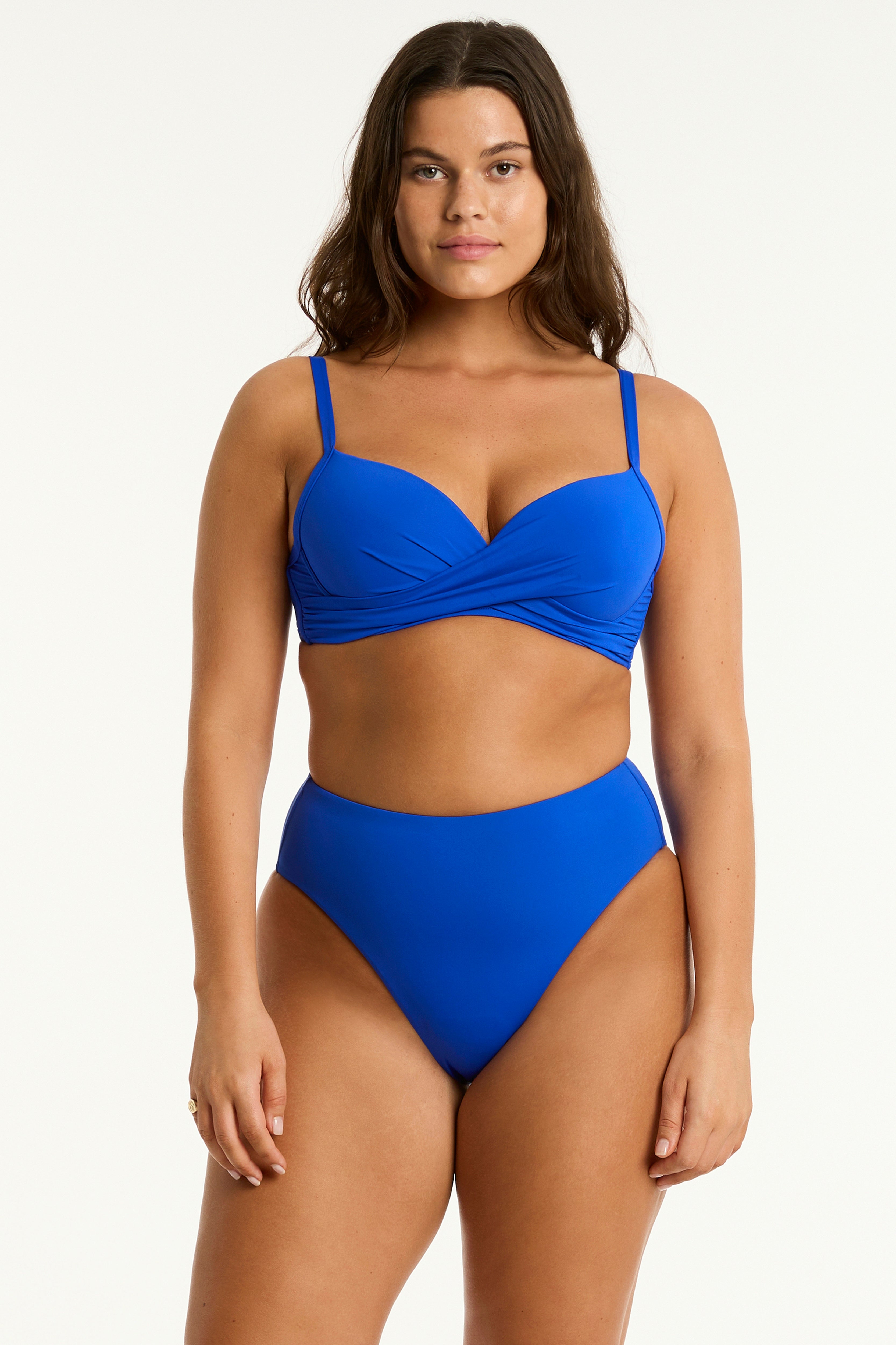 Eco Essentials Cross Front Moulded Cup Bra / Sea Level