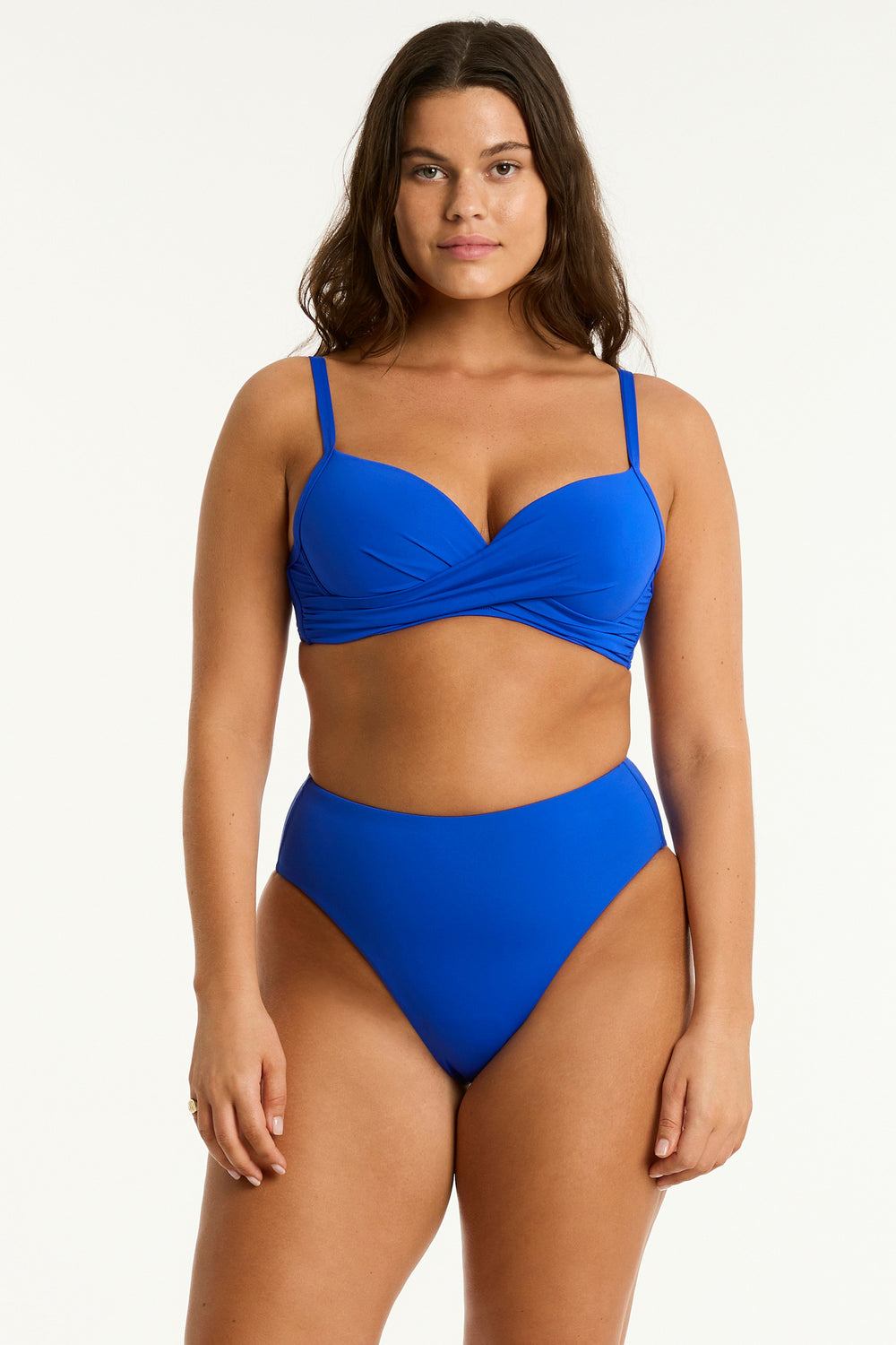 Eco Essentials Cross Front Moulded Cup Bra / Sea Level