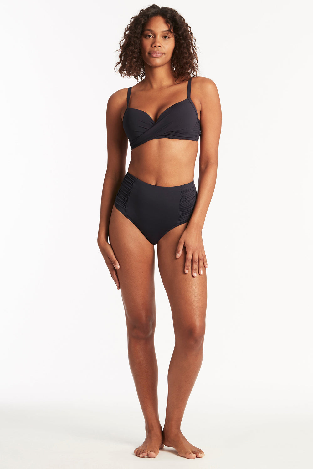 Eco Essentials Cross Front Moulded Cup Bra / Sea Level
