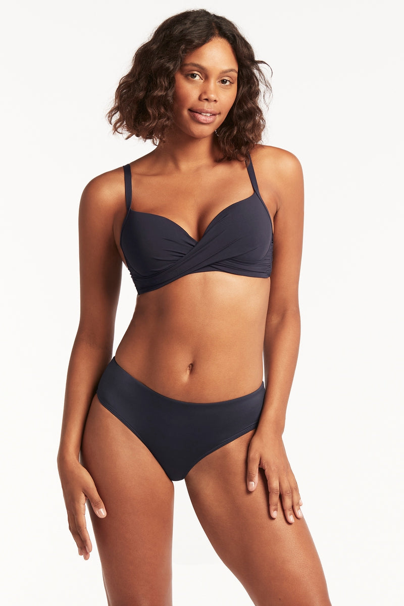 Eco Essentials Cross Front Moulded Cup Bra / Sea Level