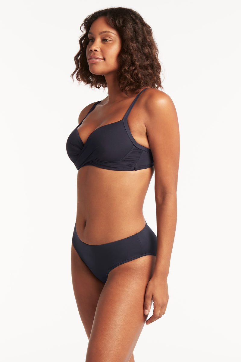 Eco Essentials Cross Front Moulded Cup Bra / Sea Level