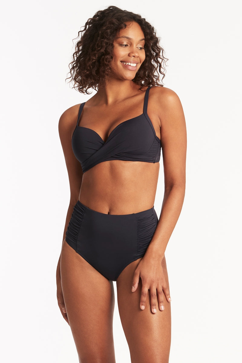 Eco Essentials Cross Front Moulded Cup Bra / Sea Level