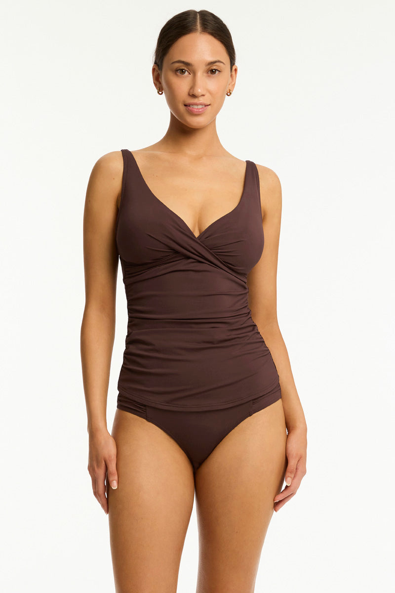 Essentials Edit Cross Front Tankini / Sea Level