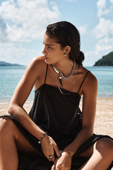 Shore Linen Panelled Bandeau Lace Maxi Dress / Sea Level