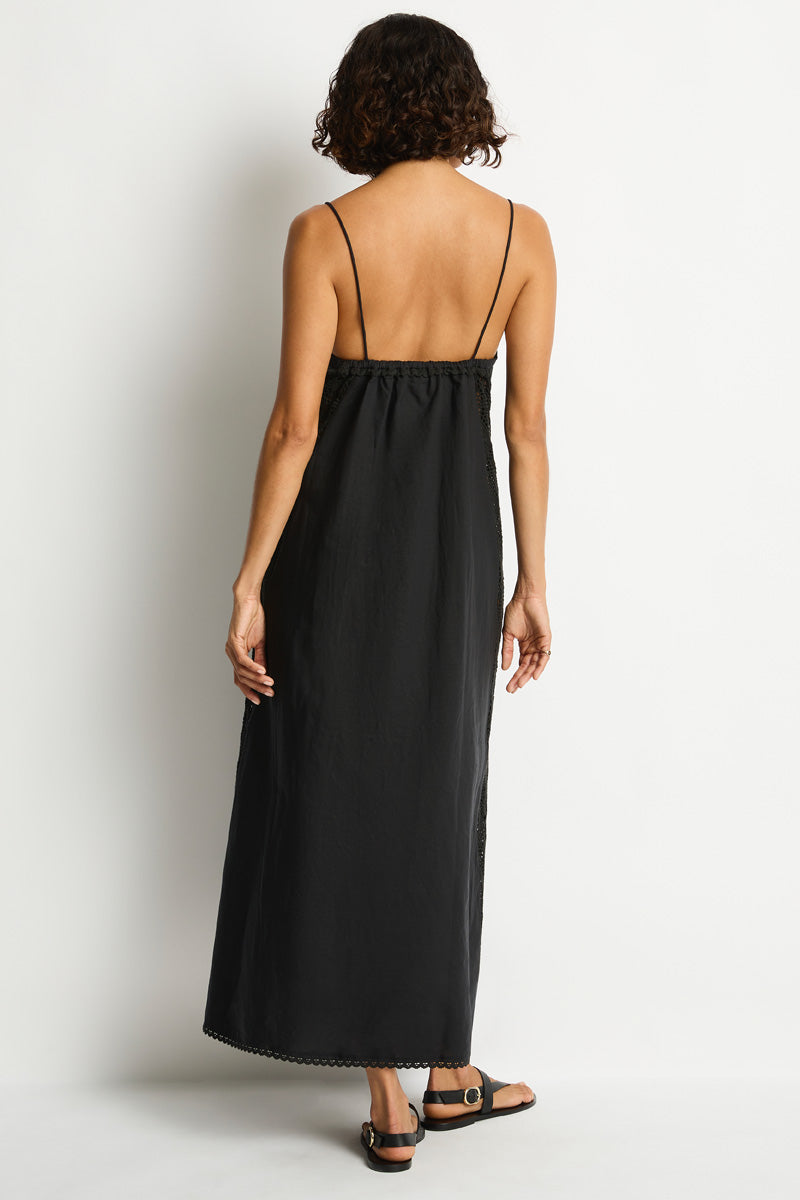 Shore Linen Panelled Bandeau Lace Maxi Dress / Sea Level