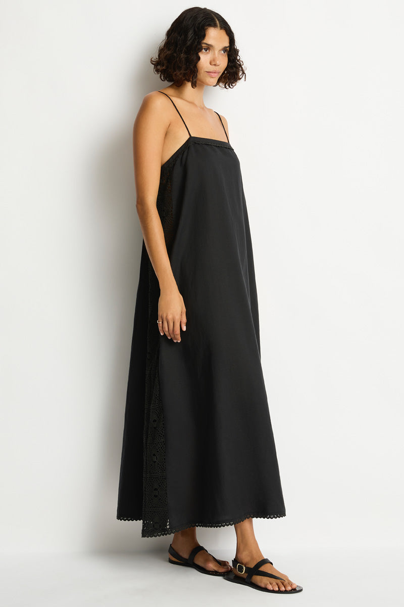 Shore Linen Panelled Bandeau Lace Maxi Dress / Sea Level