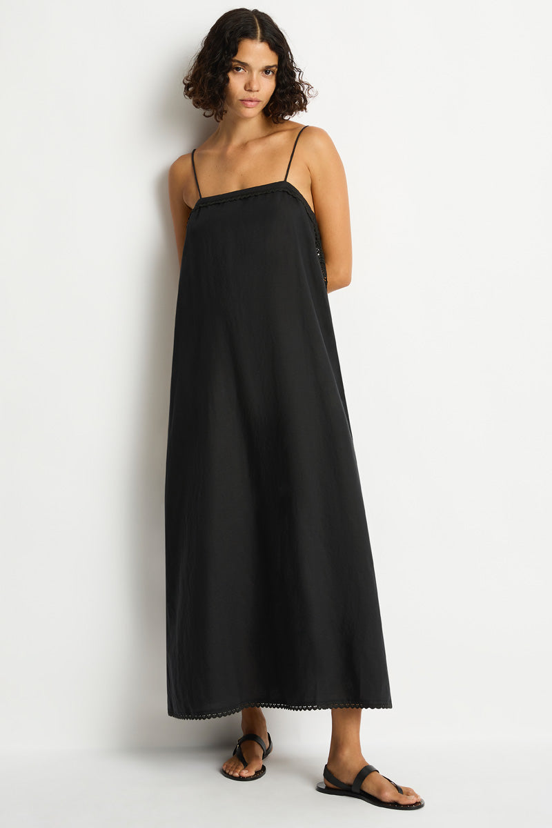 Shore Linen Panelled Bandeau Lace Maxi Dress / Sea Level