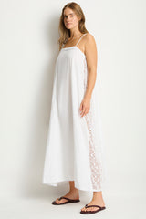 Shore Linen Panelled Bandeau Lace Maxi Dress / Sea Level
