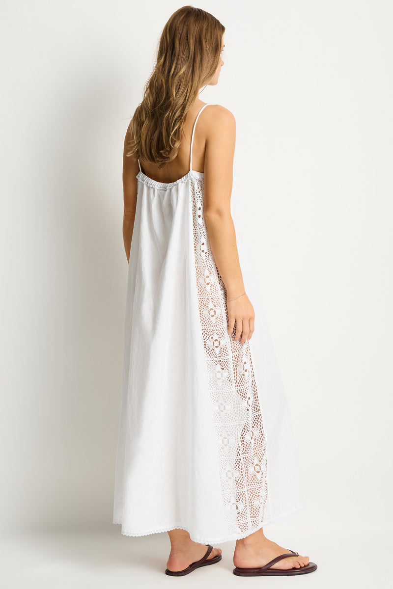 Shore Linen Panelled Bandeau Lace Maxi Dress / Sea Level
