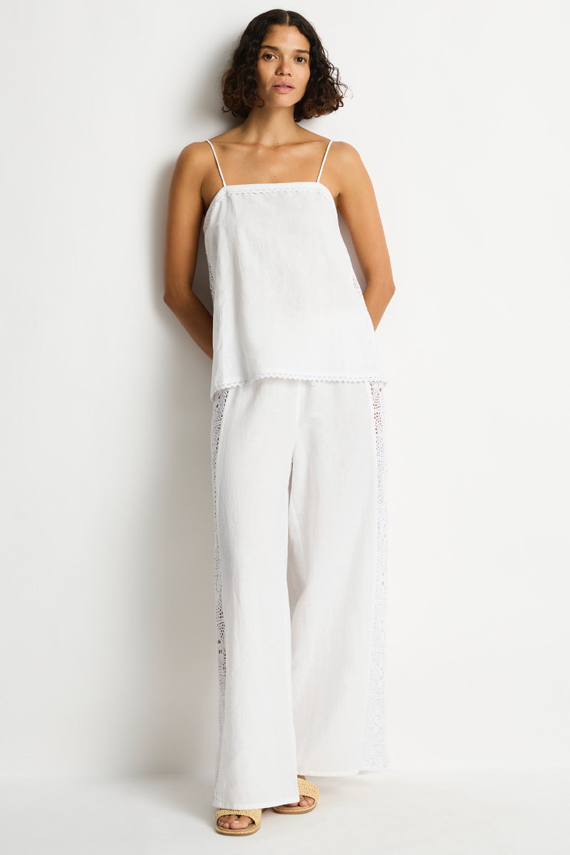 Shore Linen Panelled Shift Cami Top / Sea Level