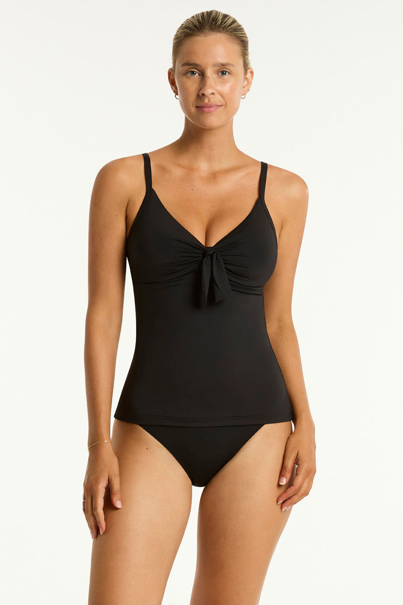 Essentials Edit Tie Front DD/E Tankini / Sea Level