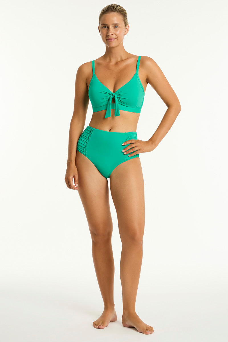 Essentials Edit High Waist Gathered Side Pant / Sea Level