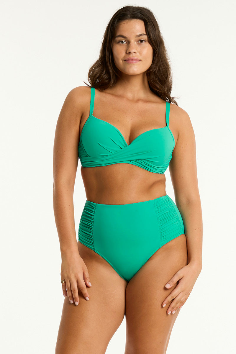 Essentials Edit High Waist Gathered Side Pant / Sea Level