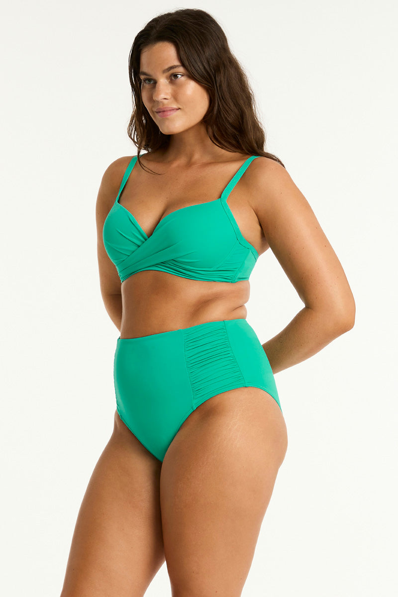 Essentials Edit High Waist Gathered Side Pant / Sea Level